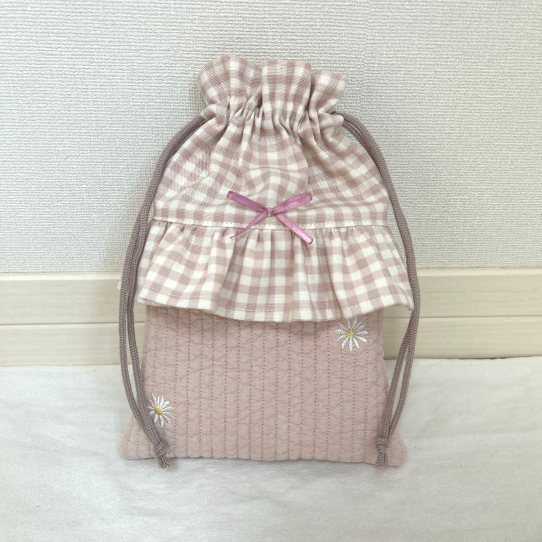 入園入学4点セット 【ピンクお花ヌビ×くすみピンク】 女の子 レッスン