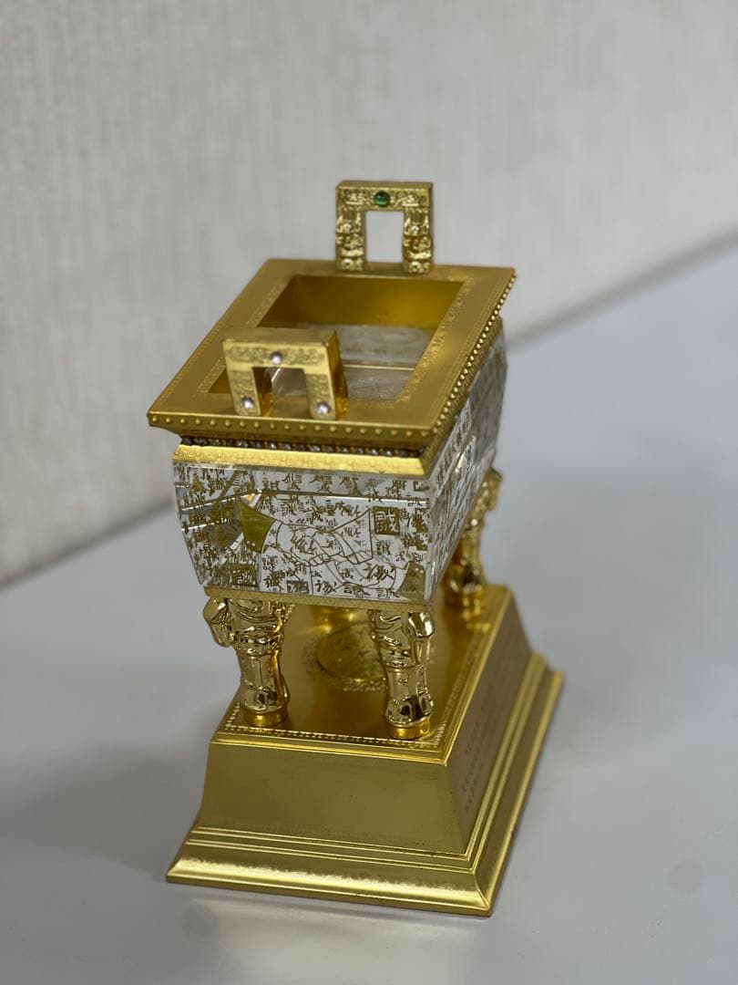 【高級美品】金属製 玉璽型インテリア装飾 置物 ゴールド 縁起物 開運 風水