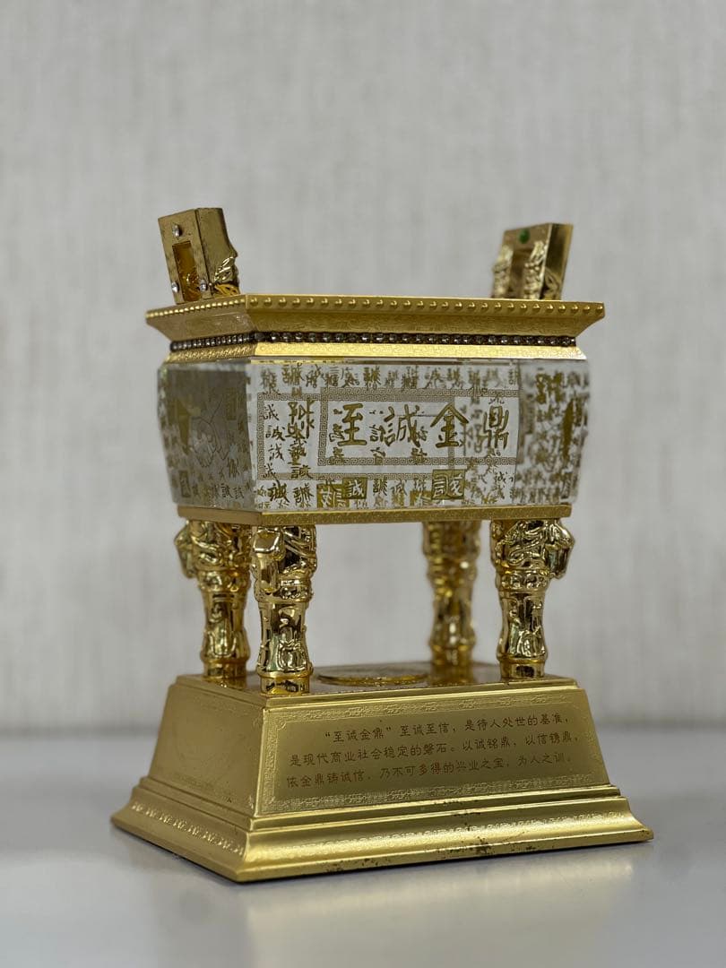 【高級美品】金属製 玉璽型インテリア装飾 置物 ゴールド 縁起物 開運 風水