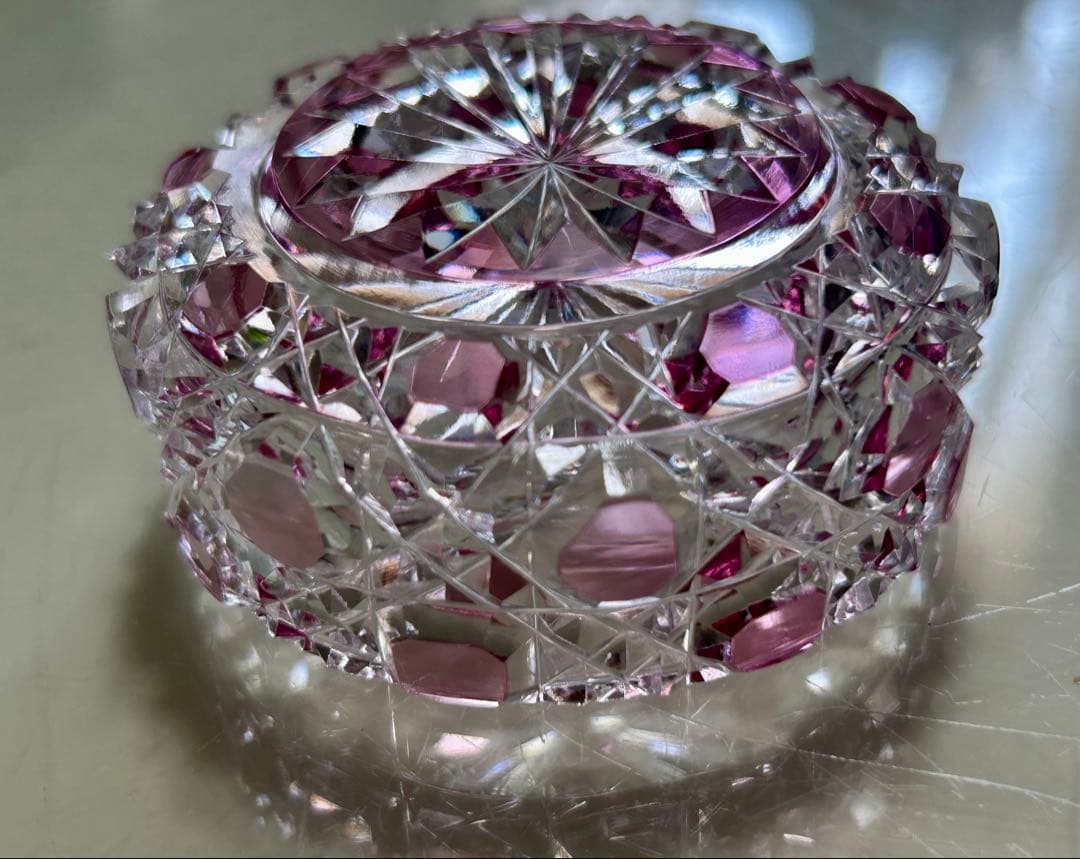 江戸切子　八角籠目　小鉢　3色セット　瀧澤利夫作