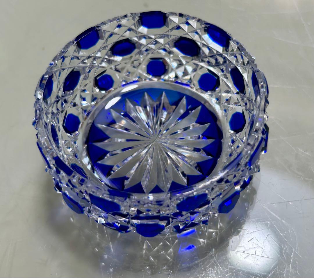 江戸切子　八角籠目　小鉢　3色セット　瀧澤利夫作