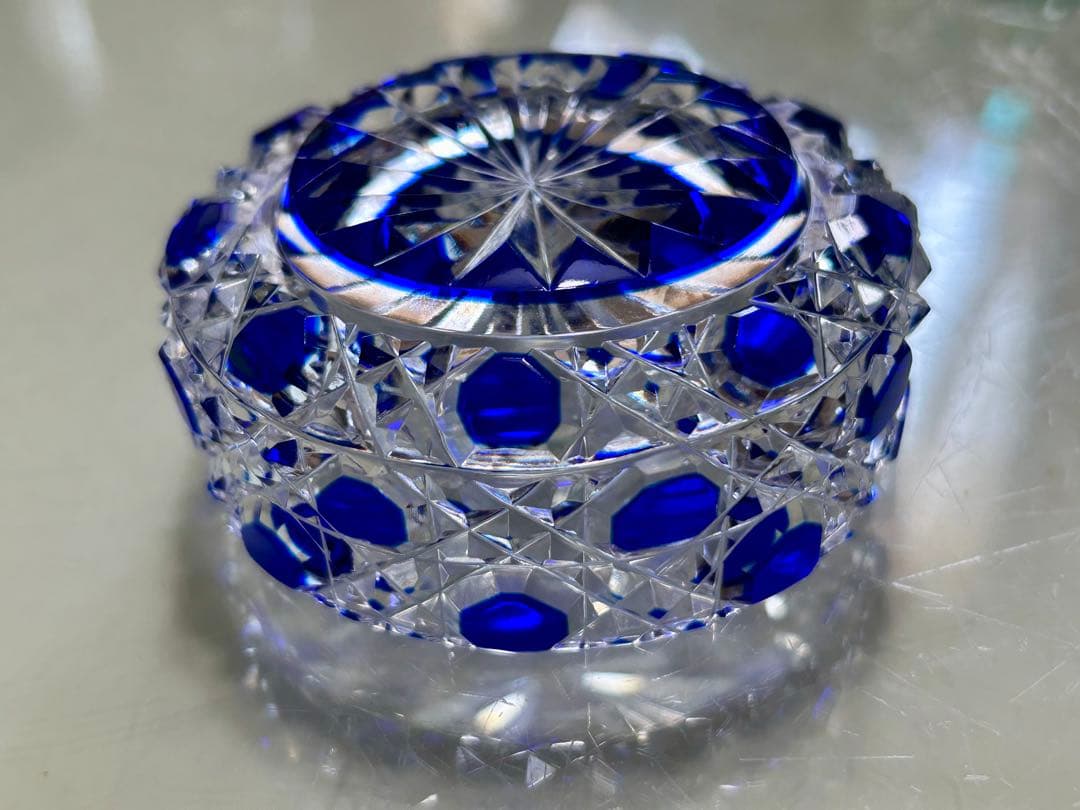 江戸切子　八角籠目　小鉢　3色セット　瀧澤利夫作