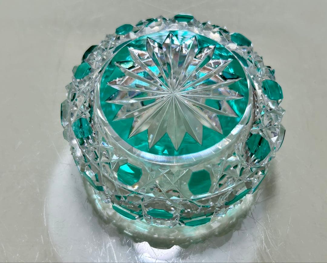 江戸切子　八角籠目　小鉢　3色セット　瀧澤利夫作