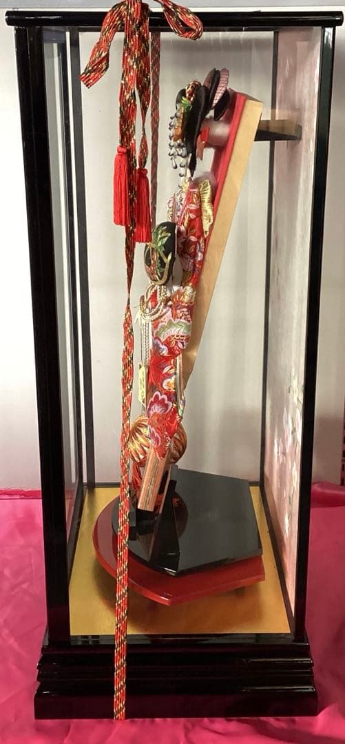 ③ 羽子板飾り　本仕立押絵　隆山作　彩雅　藤娘　本つげかんざし　18号