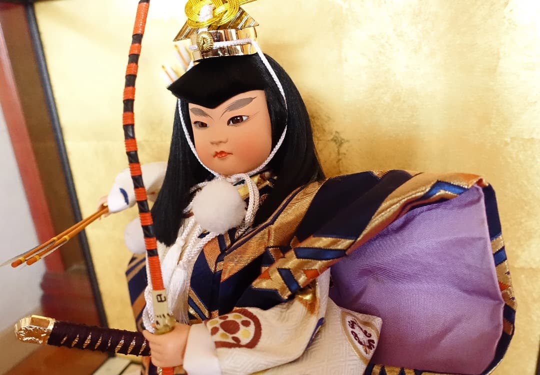五月人形★☆鳴弦 敏光作☆★レトロアンティーク 弓 武士