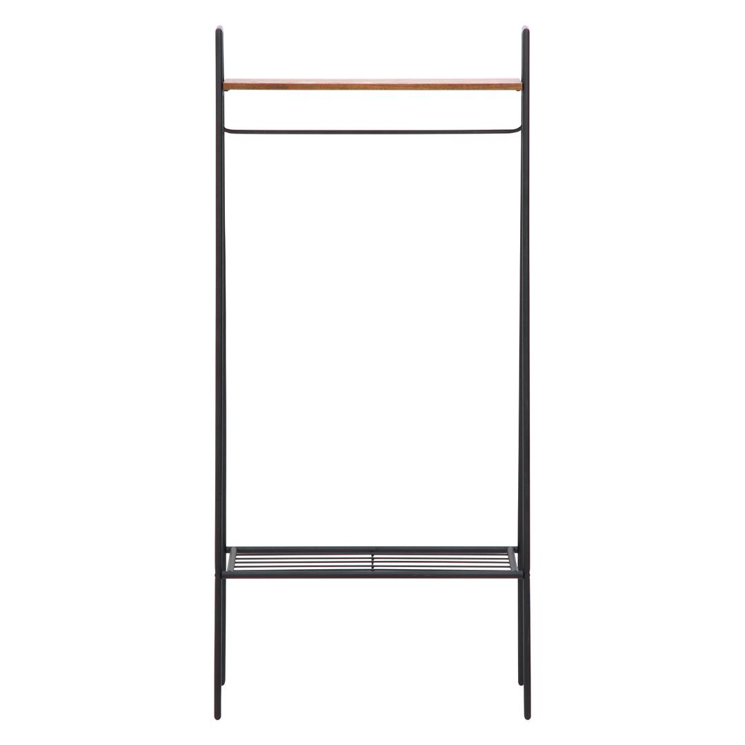 ハンガーラック ブラックアイアン×天然木 スタイリッシュ