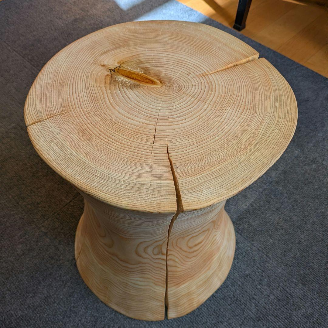 outdoorman　檜⑤　丸太　椅子　スツール　高さ約40㎝