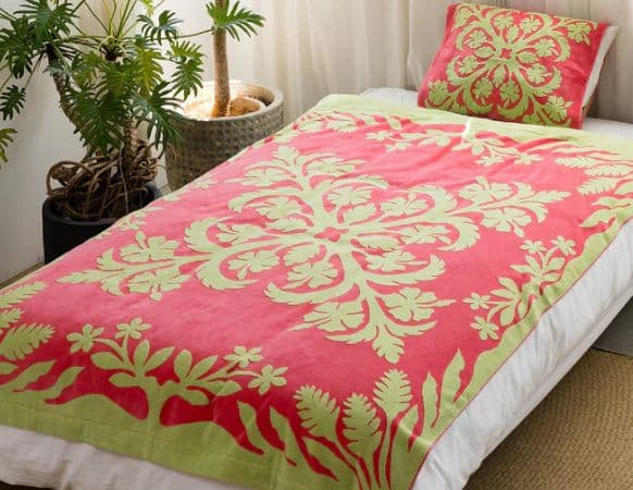 キャシーマム　タオルケット ノヘアシリーズ #861c　ハイビスカスコーラル