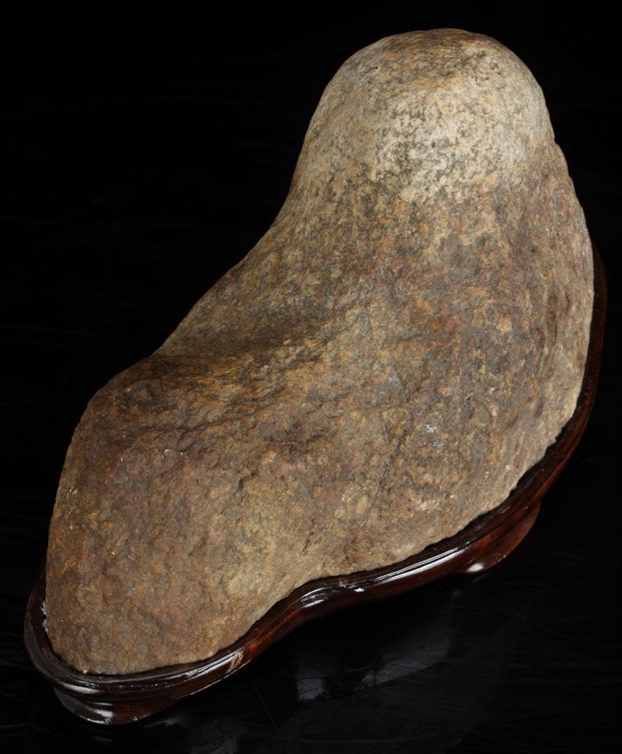 山景石 遠山景 観賞石 台座付 3.1kg 水石 自然石 景石 盆景 盆石 飾石