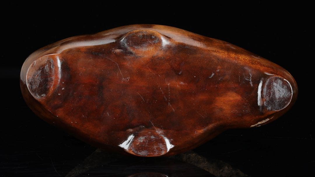 山景石 遠山景 観賞石 台座付 3.1kg 水石 自然石 景石 盆景 盆石 飾石