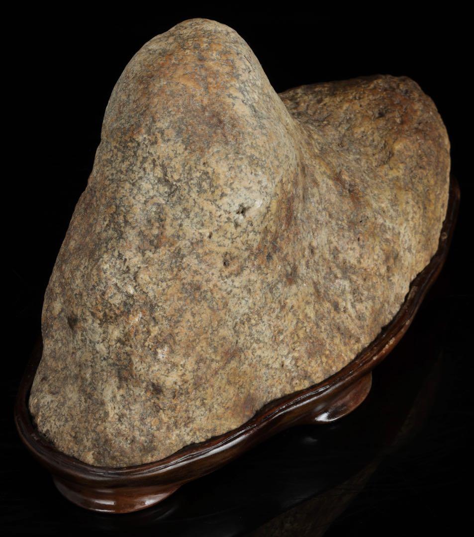 山景石 遠山景 観賞石 台座付 3.1kg 水石 自然石 景石 盆景 盆石 飾石