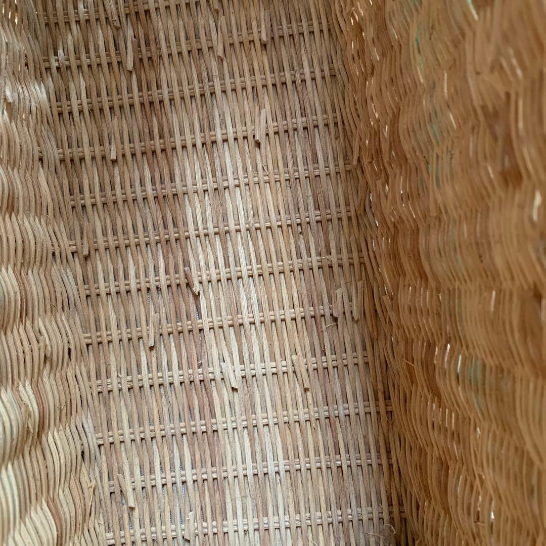 籐製バスケット C.L.の文字入り　インテリア雑貨　マガジンラック