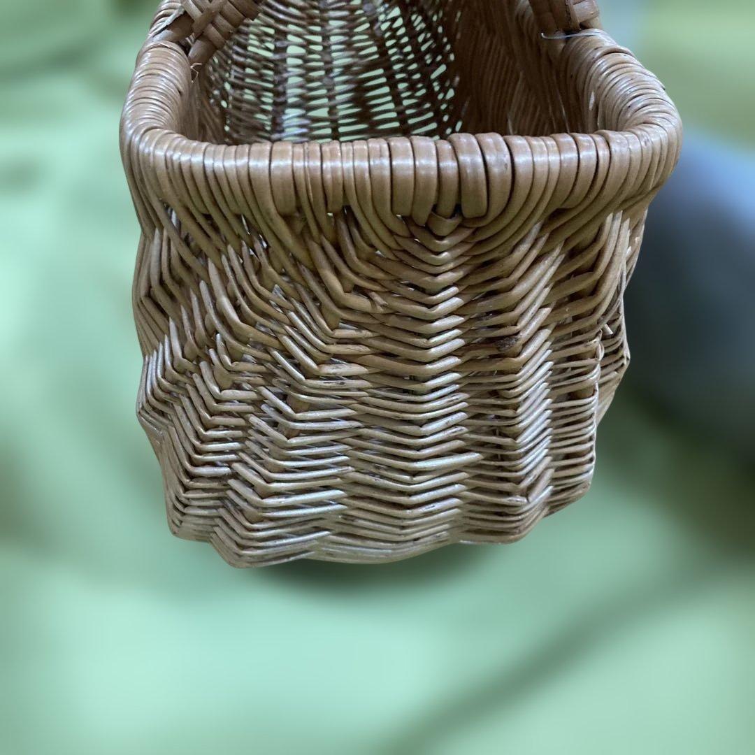 籐製ハンドル付きバスケット 中型