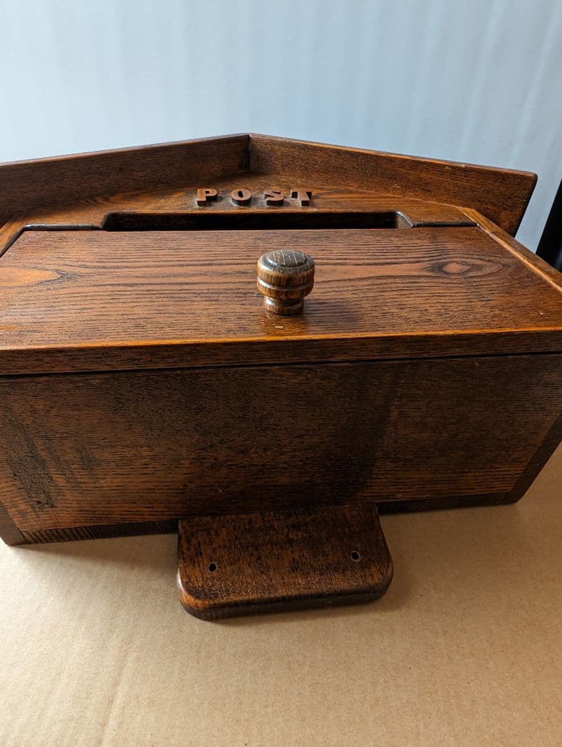 ♥木製郵便ポスト 木工 ナチュラル 昭和レトロ郵便ポスト 天然木