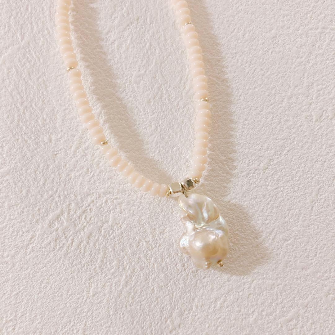 no.402／a'moureveビーズネックレス　ハンドメイド