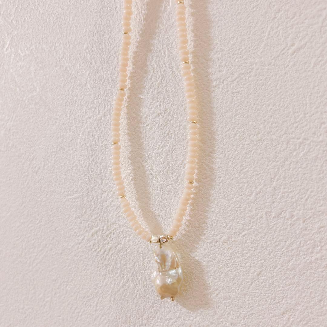 no.402／a'moureveビーズネックレス　ハンドメイド