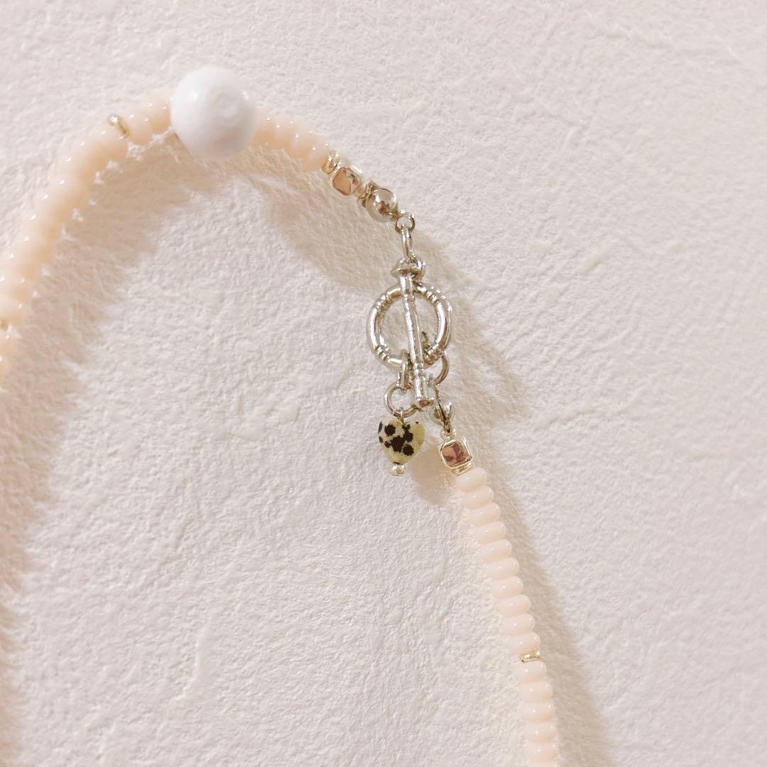 no.402／a'moureveビーズネックレス　ハンドメイド