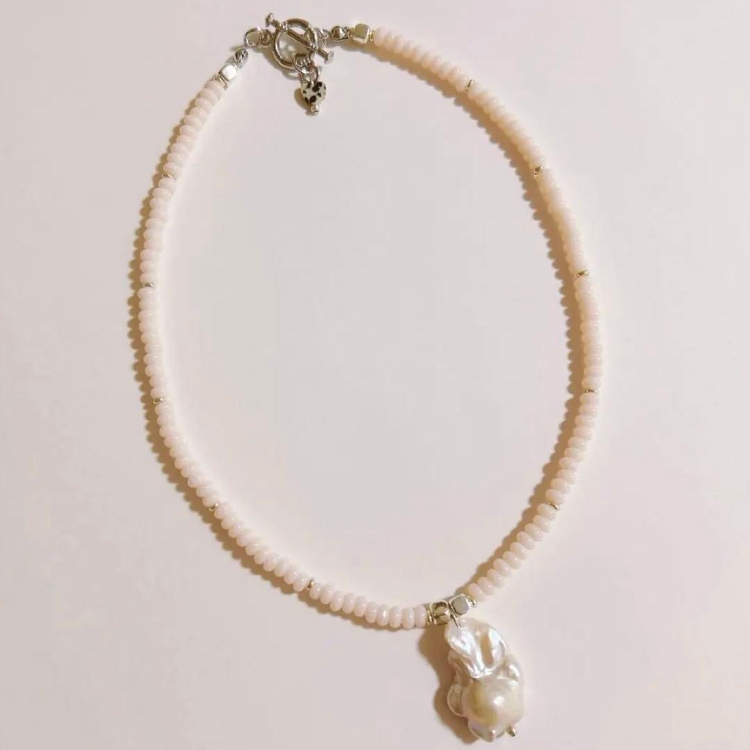 no.402／a'moureveビーズネックレス　ハンドメイド