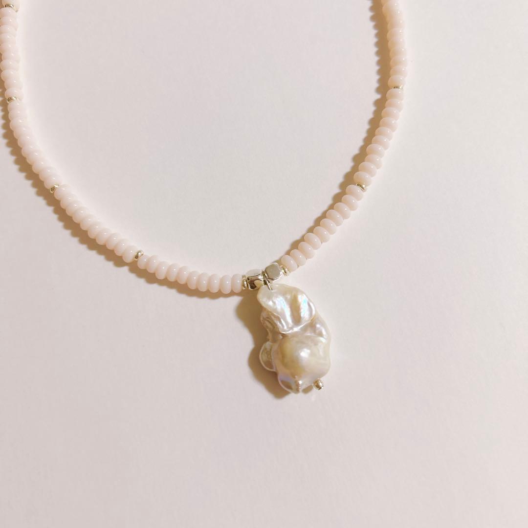 no.402／a'moureveビーズネックレス　ハンドメイド