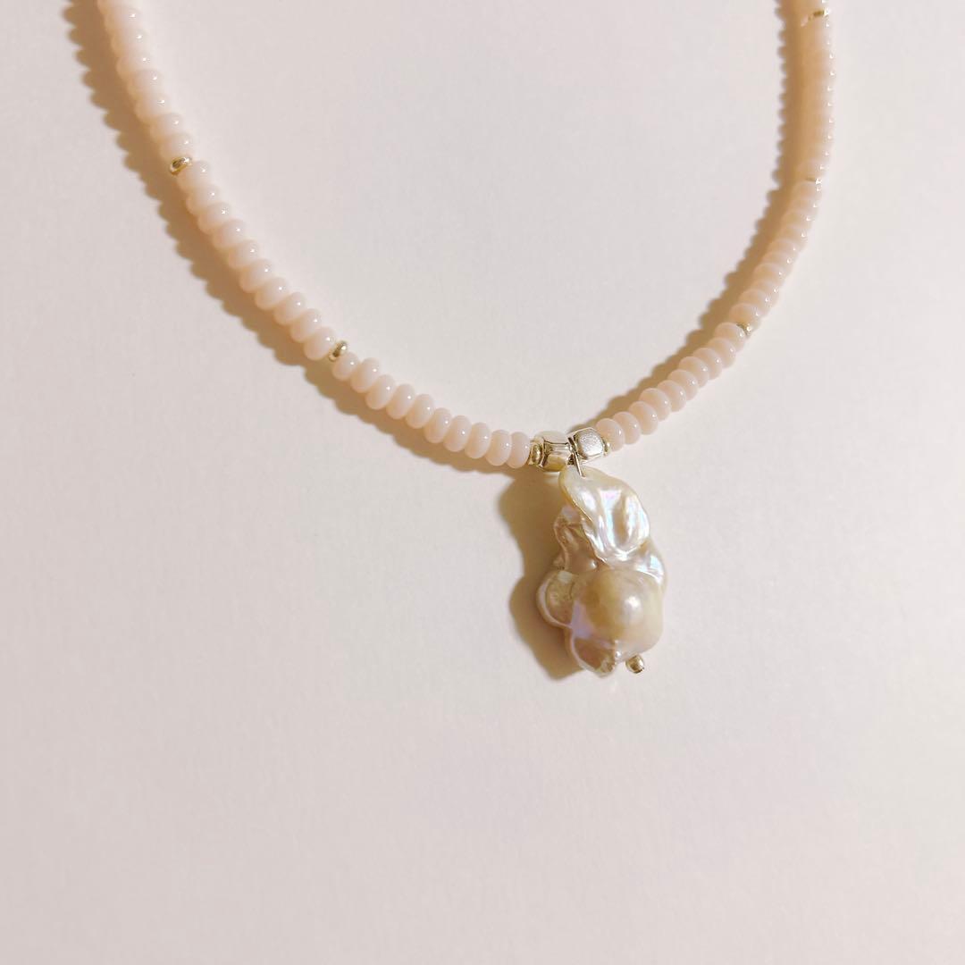 no.402／a'moureveビーズネックレス　ハンドメイド