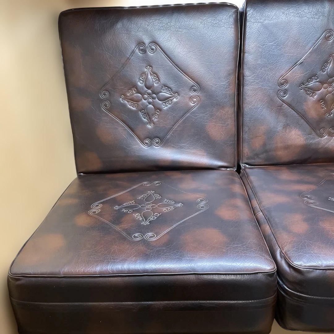 ２脚セット　1人掛けソファ　ヴィンテージ　FUJI FRIEND ダークブラウン