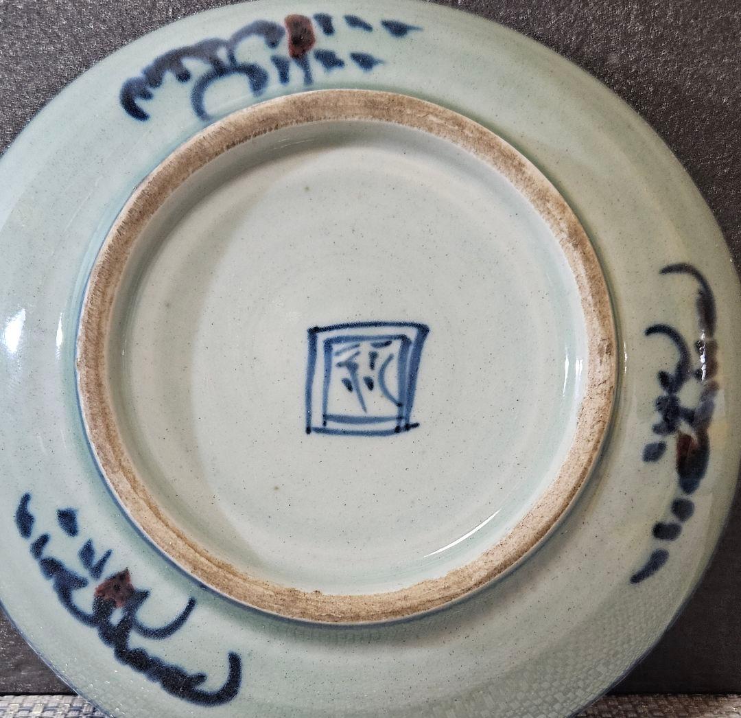 中国古陶磁器　明代〜清代　青磁　青華　古染付　辰砂　魚文様　15.2cm　変形皿