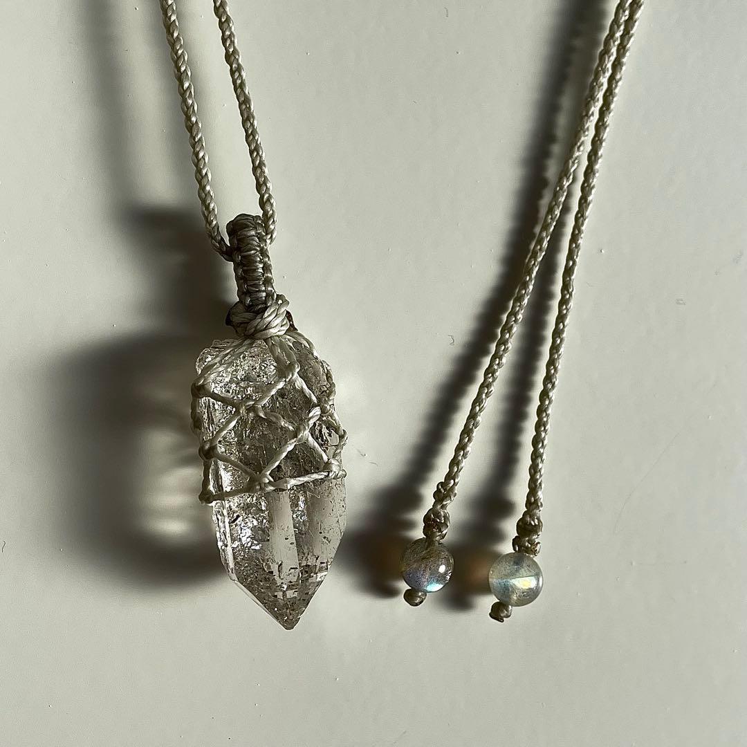 ヒマラヤ水晶 ガネッシュヒマール ＊ マクラメペンダント ネックレス ③