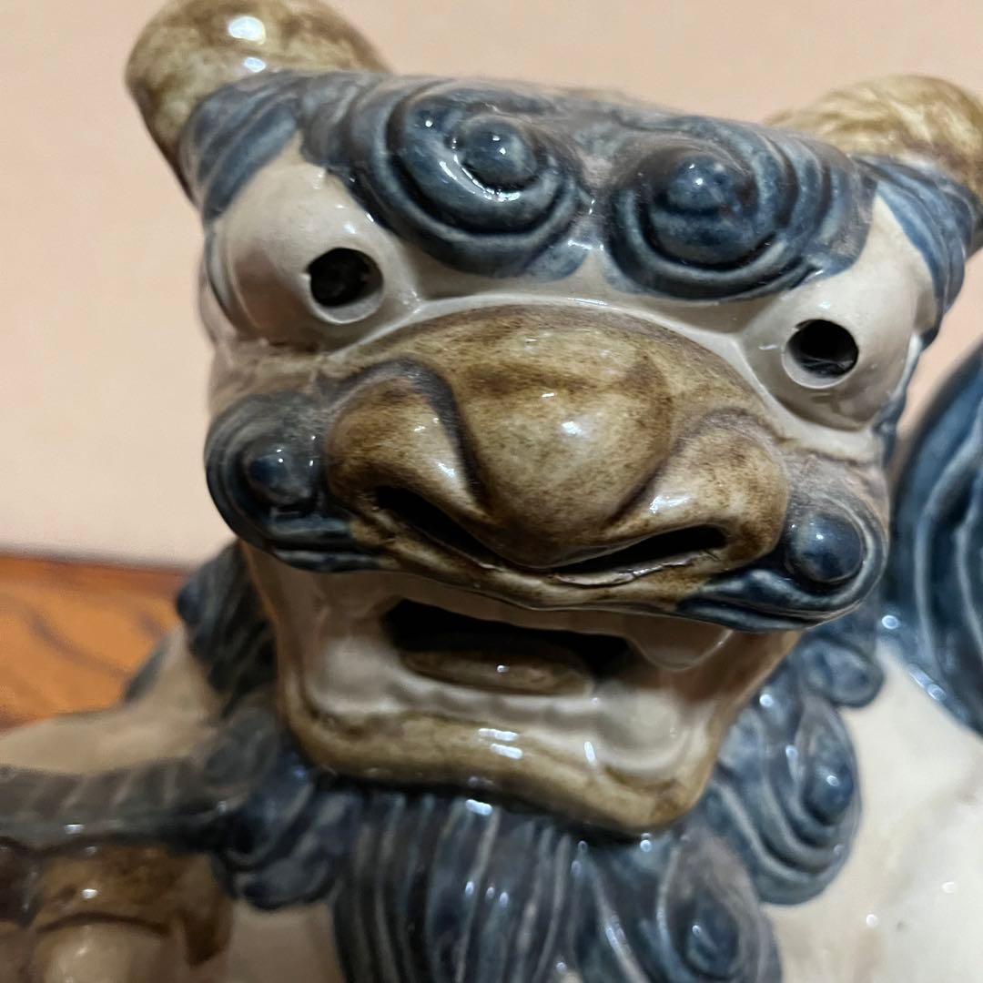 シーサー 置物 沖縄土産 土産 魔除 厄除 大小 3個セット 古い 琉球焼