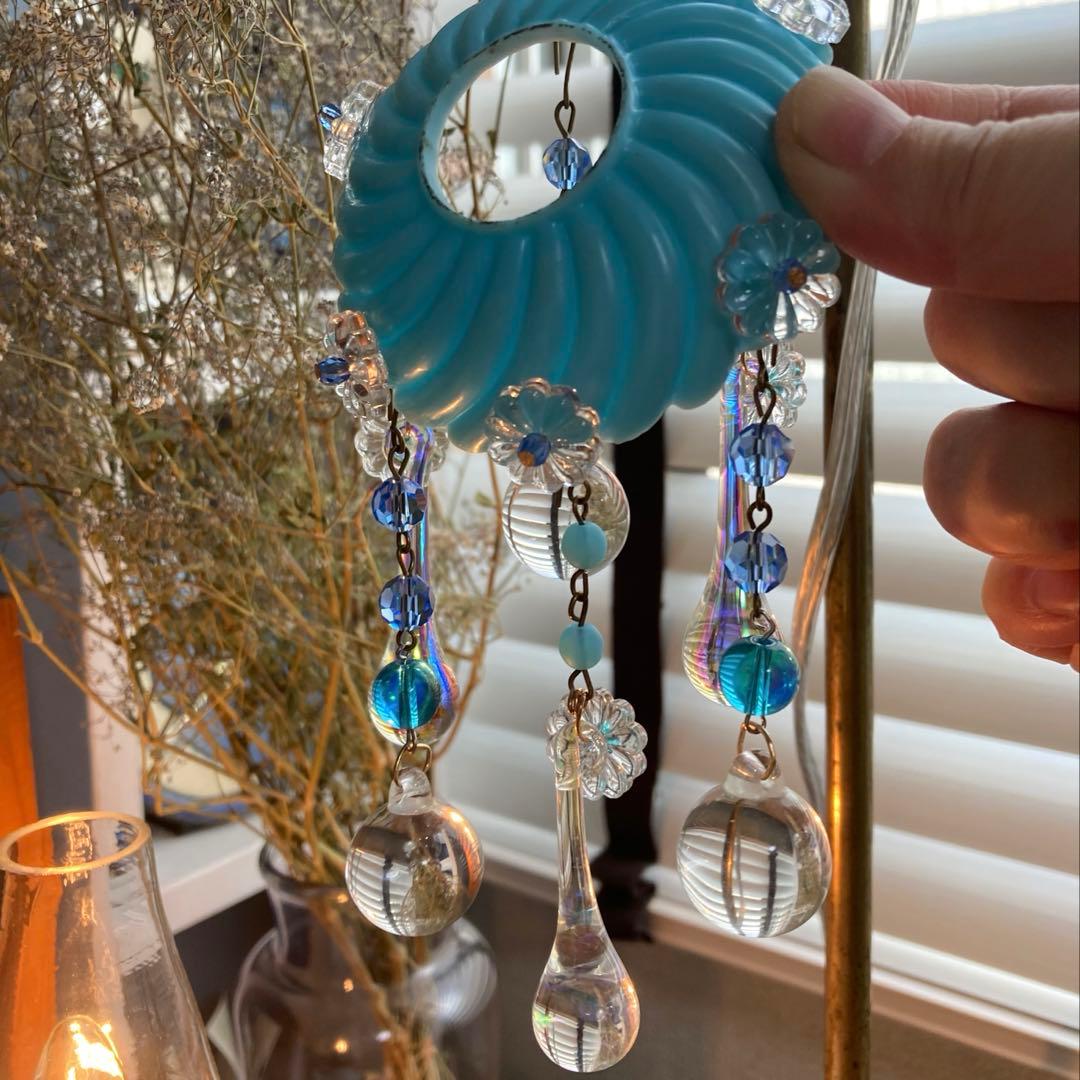 ミニシャンデリア　１９世紀　フランス　オパールセント　アンティーク　超ミニ