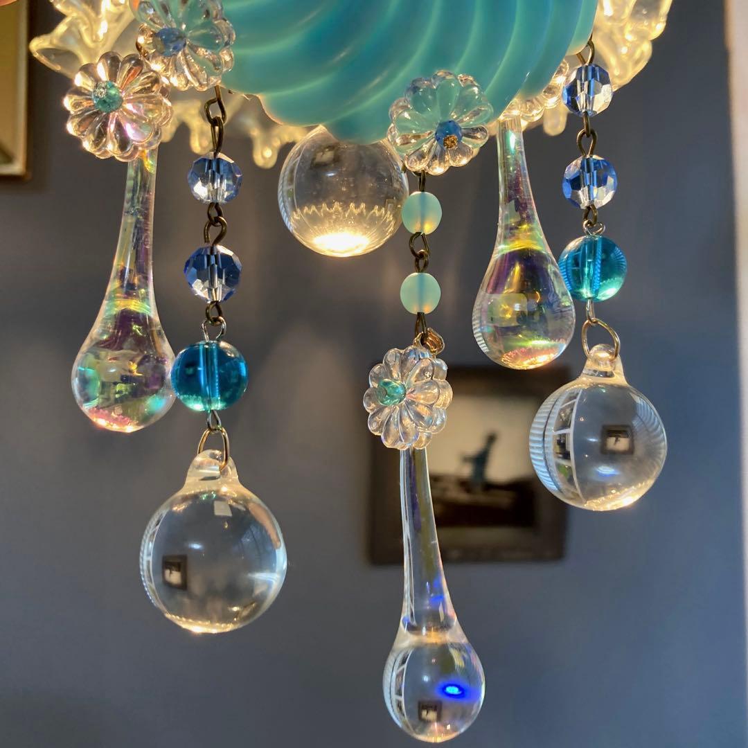 ミニシャンデリア　１９世紀　フランス　オパールセント　アンティーク　超ミニ