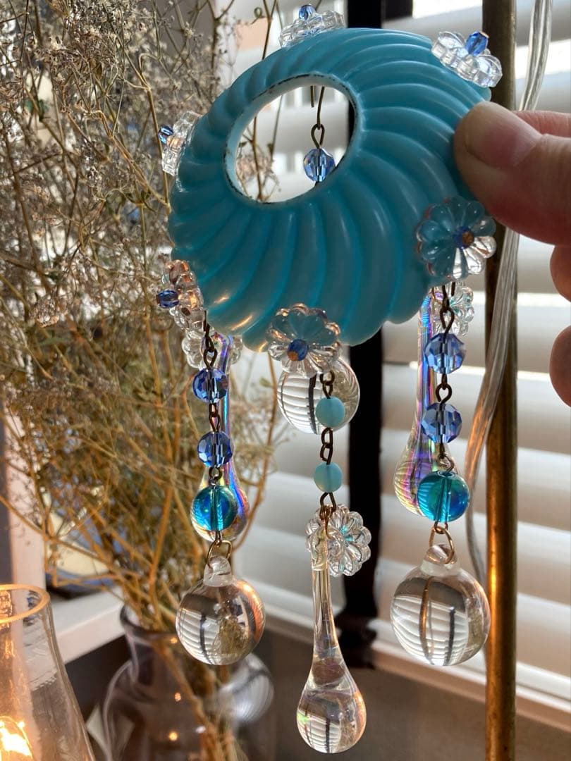 ミニシャンデリア　１９世紀　フランス　オパールセント　アンティーク　超ミニ