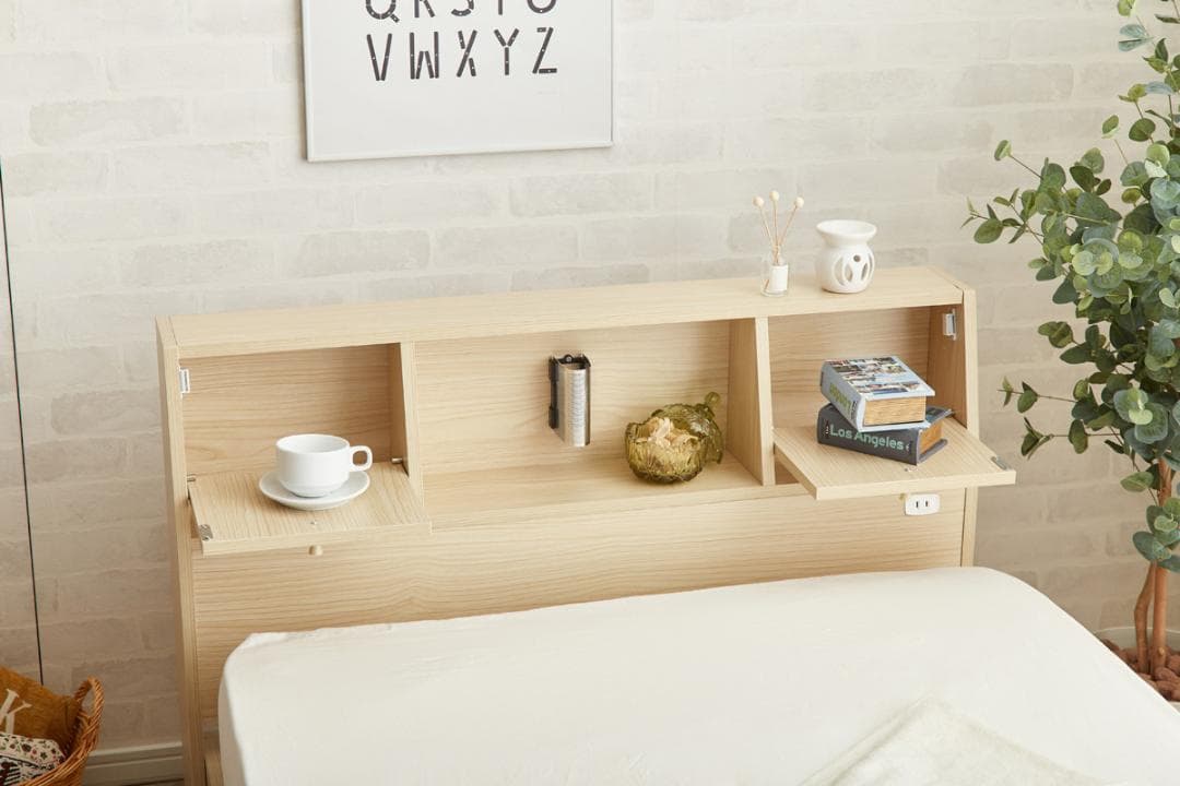 【シングル】Alloys(アロイス)引出し付ベッド +【マットレス】ナチュラル