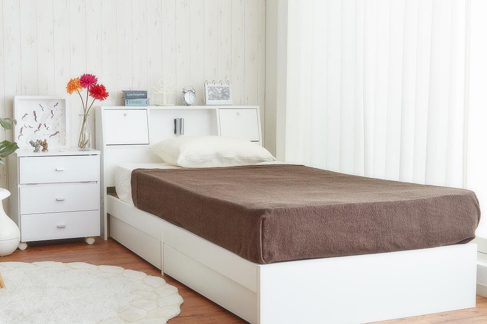 【シングル】Alloys(アロイス)引出し付ベッド +【マットレス】ナチュラル