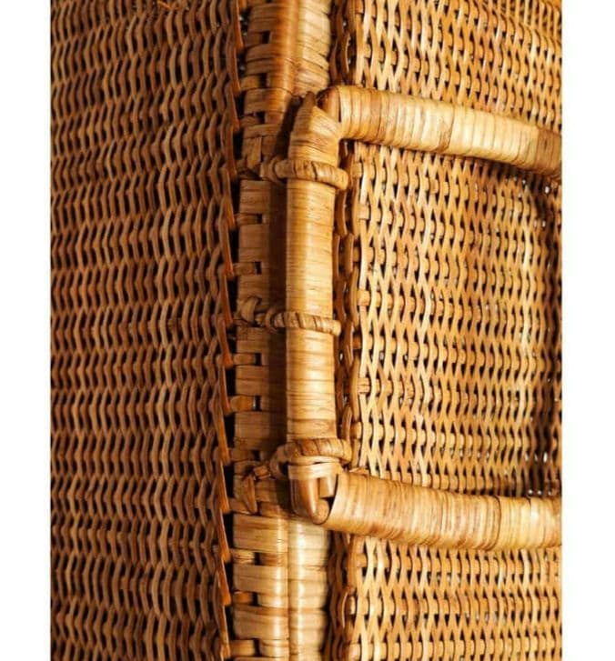 【希少】昭和レトロ 蓋付き竹編みバスケット2点セット