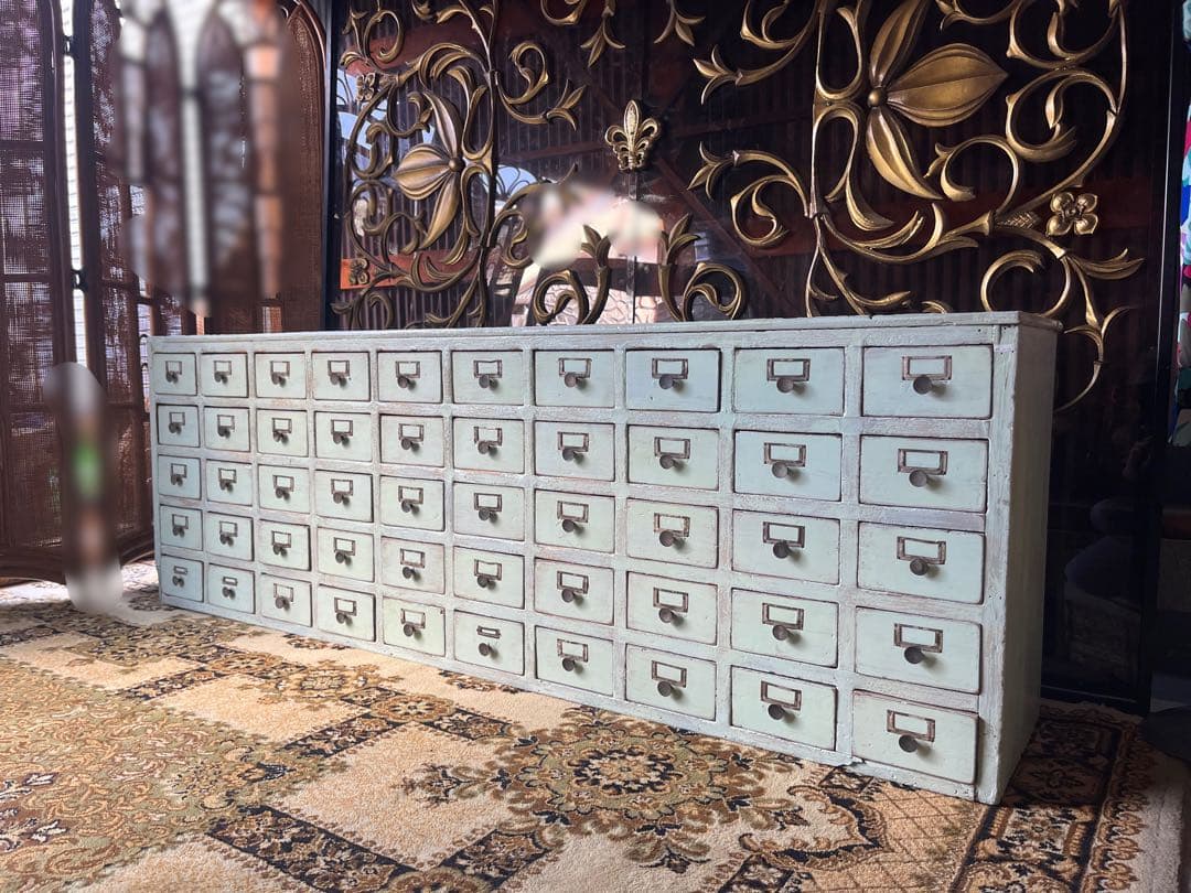 多収納 薬箪笥 古道具 アンティーク 昭和レトロ 当時物 チェスト インテリア