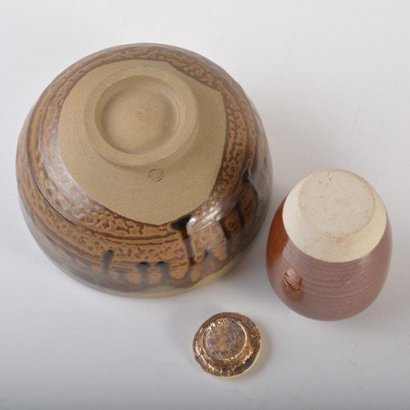 茶道具　茶箱　平安春峰作　振出　茶巾筒　茶碗など　七点　一式　V　6399