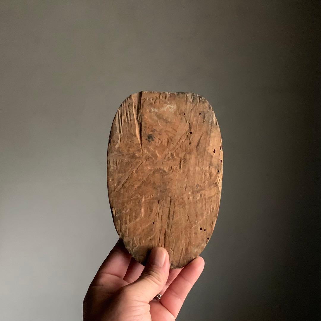 木彫 面型 ？ 古道具 木彫面 アンティーク 古美術 オブジェ