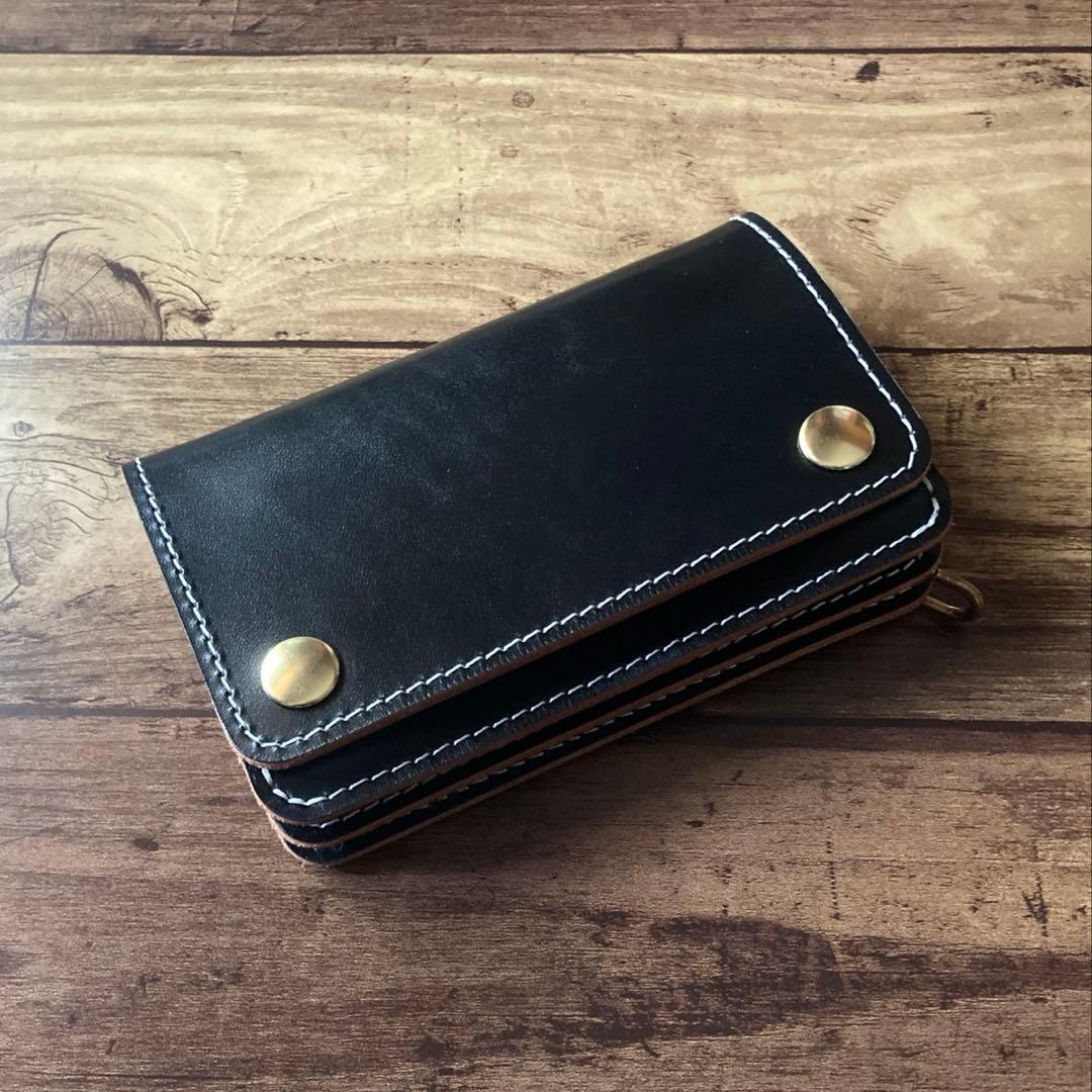 お札を折らず収納できます☆◇トラッカーウォレット ミドル-Ⅱ◇ 【ko-ki