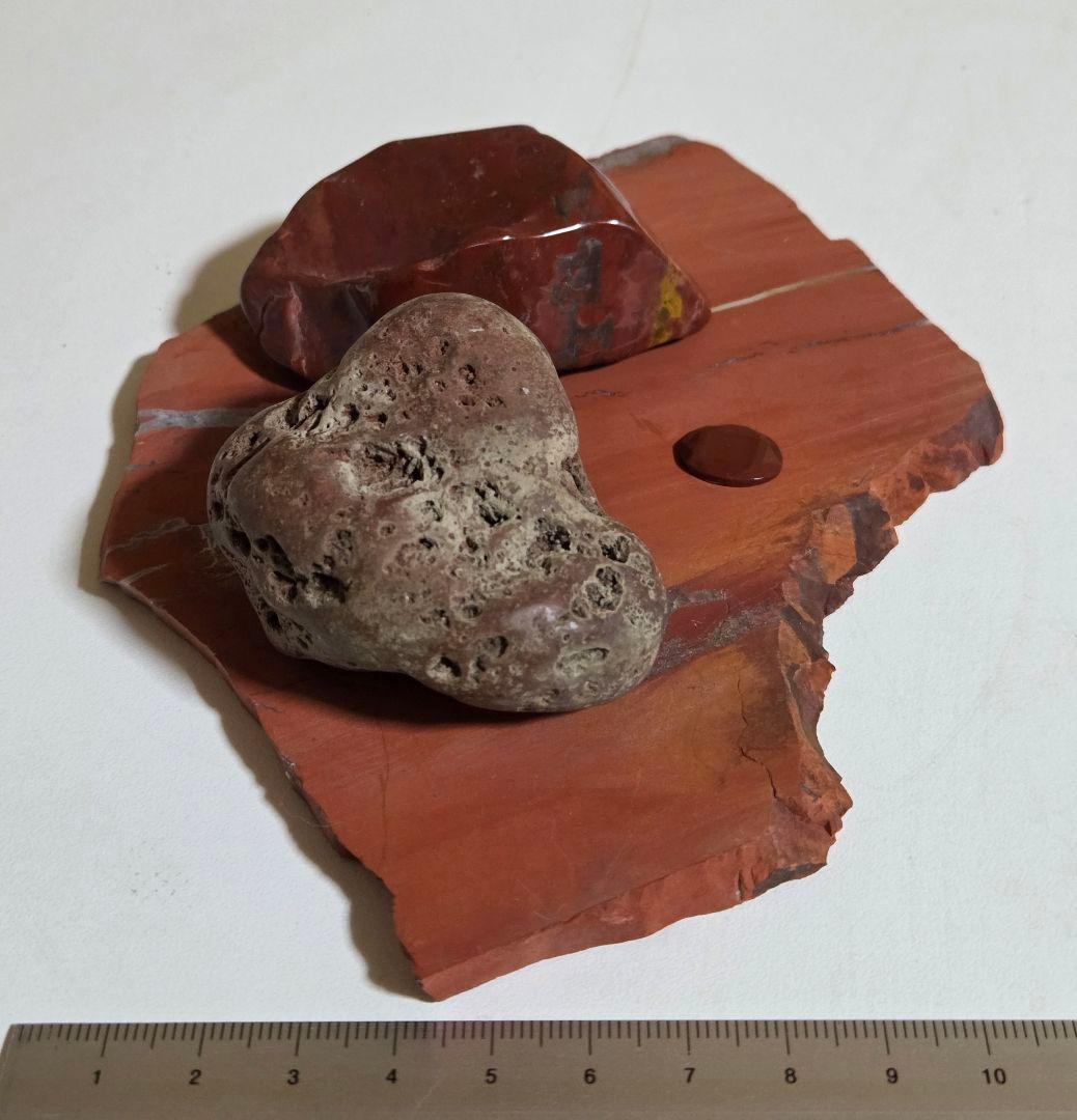 ジャスパー　ルース　磨き石　スライス　原石　４点セット　373g