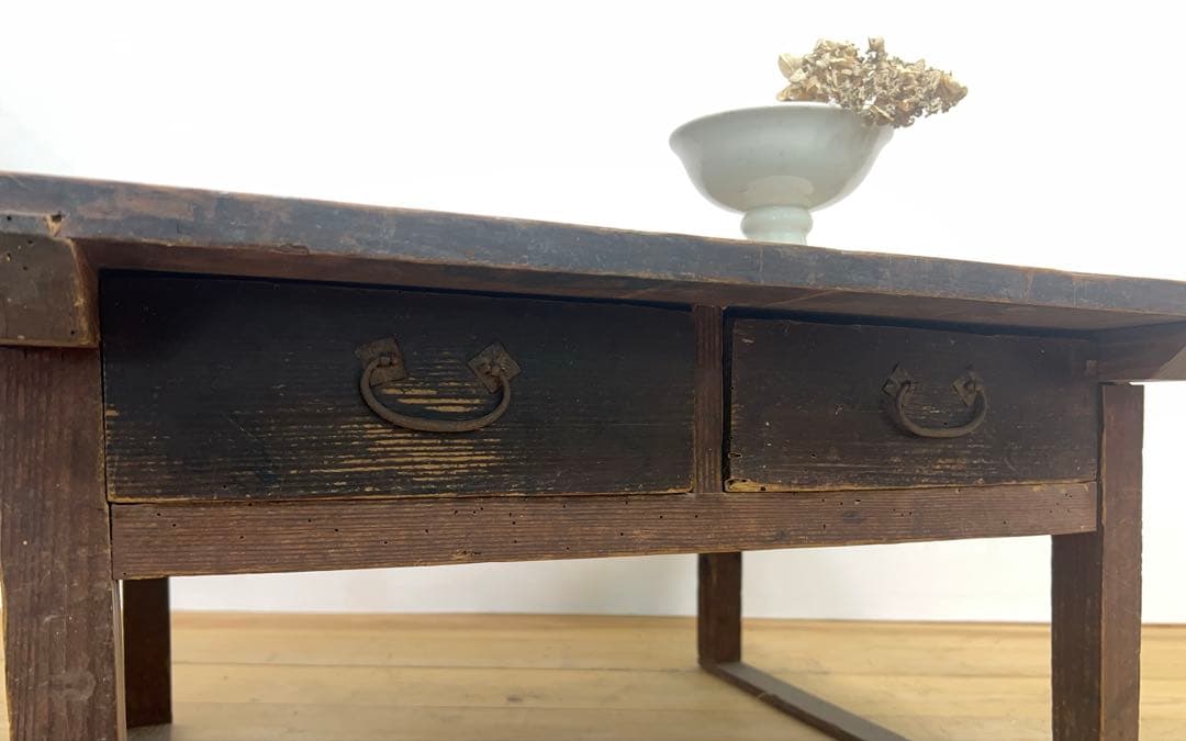 文机 座卓 机 M085 古道具 古家具 和家具 ビンテージ アンティーク