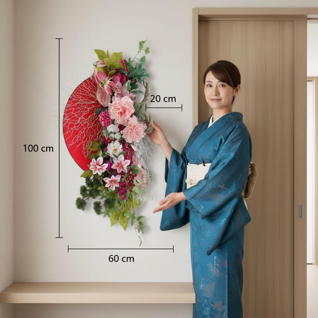 【特大100cm】新年を寿ぐ 豪華絢爛しめ縄リース・しめ飾り 商業用しめ縄