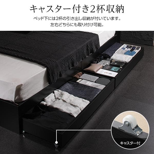 ベッド  ブラック シングル ボンネルコイルマットレス付きds-2151011