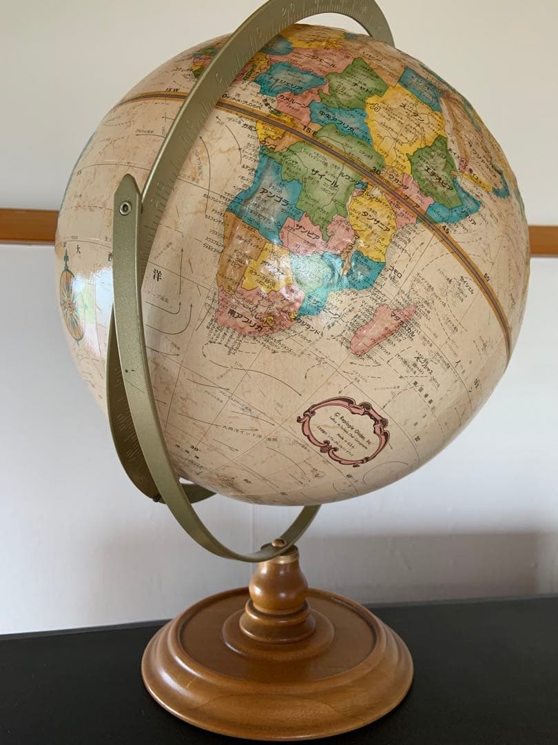 Replogle 地球儀 1970〜80年代製 アメリカ製 日本語表記 木製台座