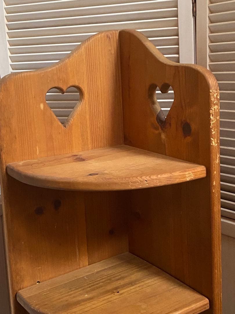 カントリー コーナー♦️ハート♦️高級 ４段 壁付け シェルフ♦️ヴィンテージ♦️３点