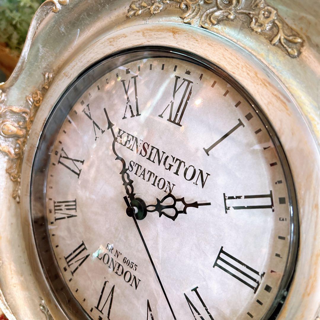 フレンチアンティーク調 ウォールデコレーション クロック 壁掛け時計 SV