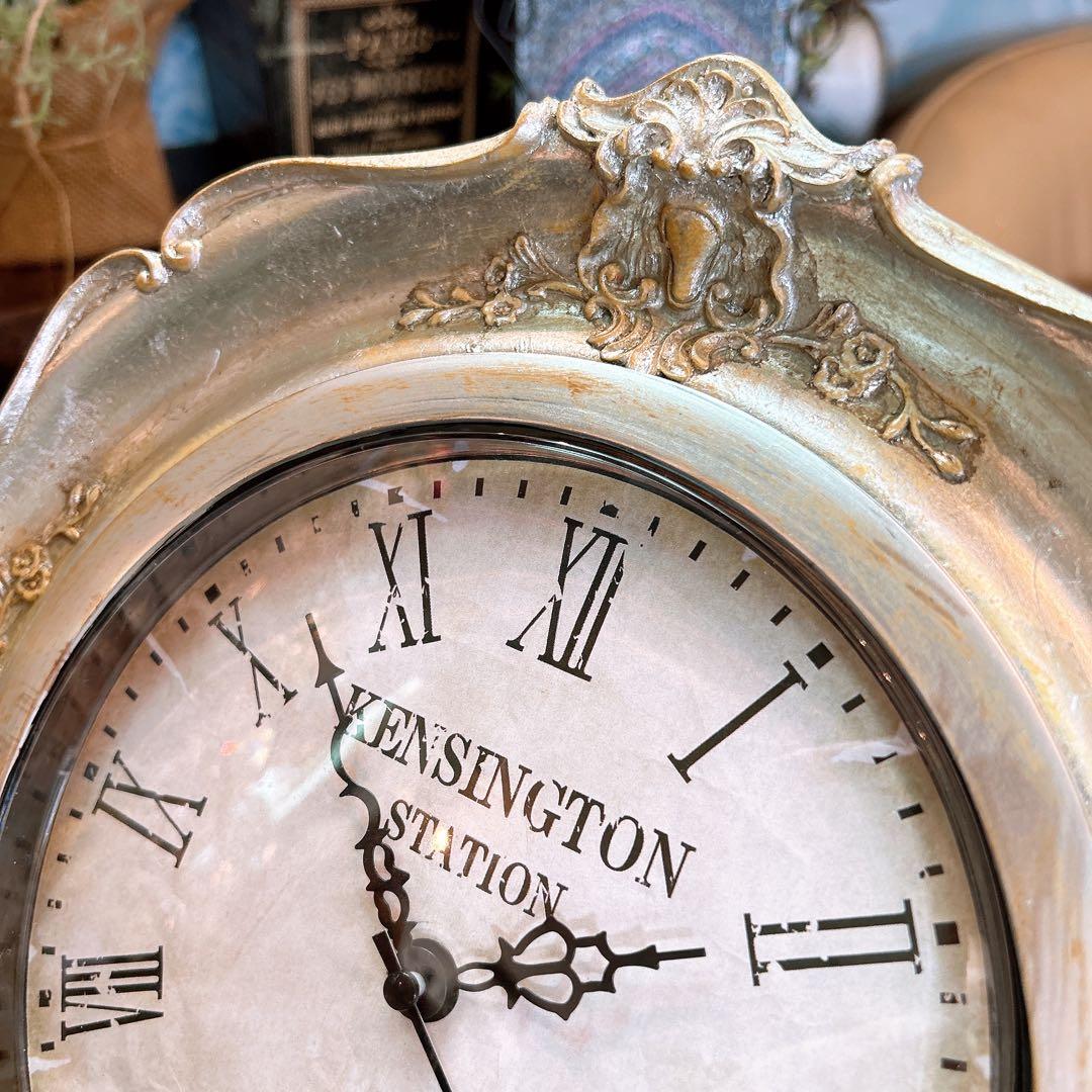 フレンチアンティーク調 ウォールデコレーション クロック 壁掛け時計 SV