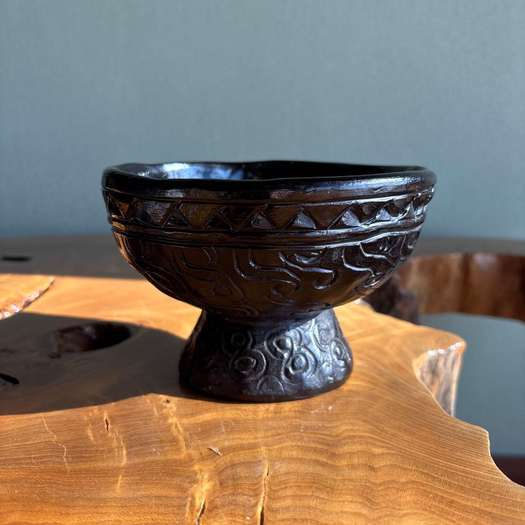 小崎陶仙造 台付浅鉢 美濃白川 共箱