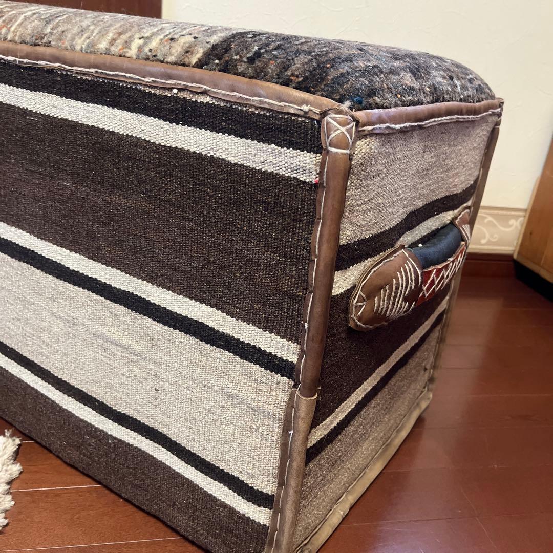 手織りギャッベ　キリム　ギャッベベンチ椅子　オットマン　スツール