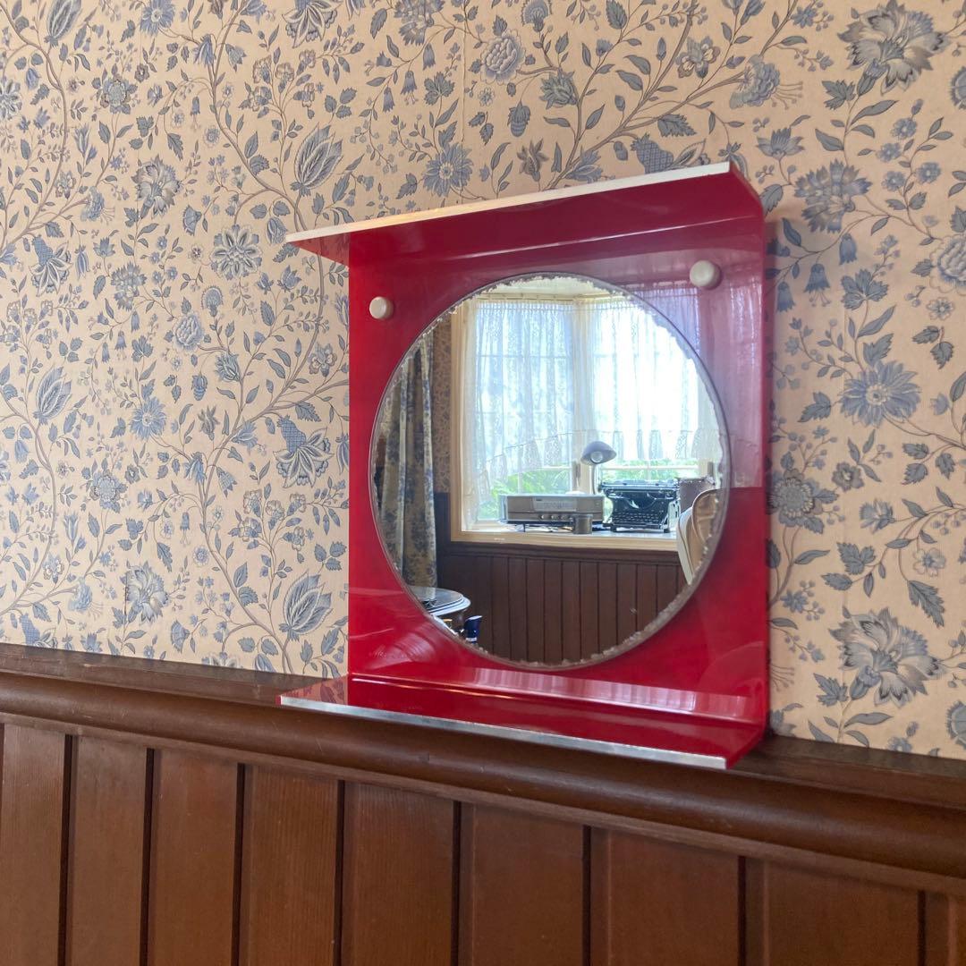 スペースエイジ　壁掛け鏡　´70s ミッドセンチュリー　希少