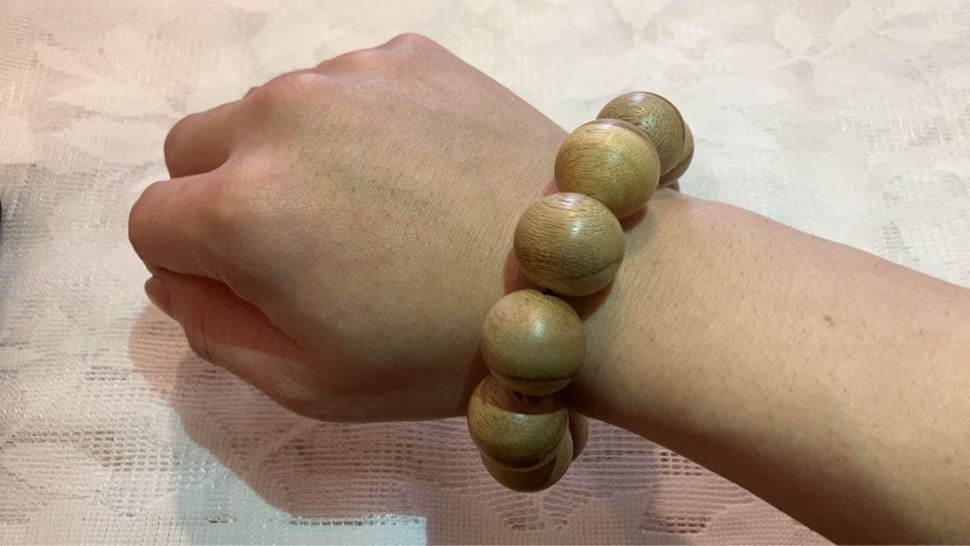 開運　数珠　沈香（じんこう）天然木ブレスレット　精神安定　集中力アップ20mm